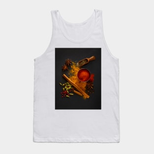 Dried spices on black slate (F020/5548) Tank Top